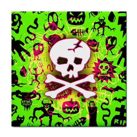 Deathrock Skull & Crossbones Tile Coaster from ArtsNow.com Front