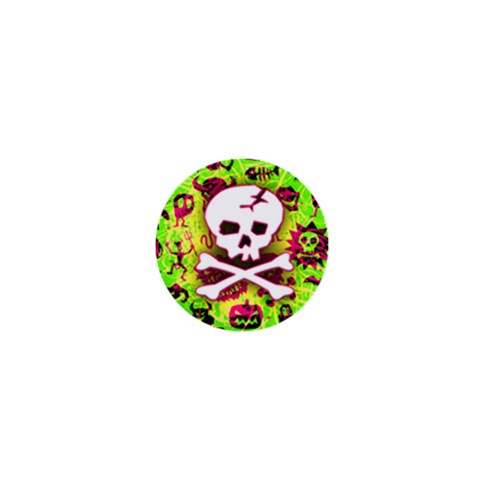 Deathrock Skull & Crossbones 1  Mini Button from ArtsNow.com Front