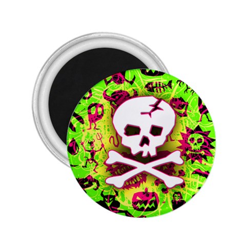 Deathrock Skull & Crossbones 2.25  Magnet from ArtsNow.com Front