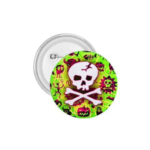 Deathrock Skull & Crossbones 1.75  Button from ArtsNow.com Front
