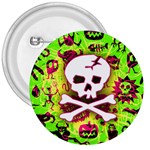 Deathrock Skull & Crossbones 3  Button