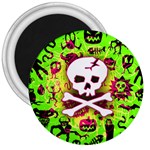 Deathrock Skull & Crossbones 3  Magnet