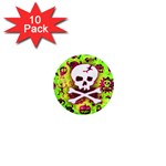 Deathrock Skull & Crossbones 1  Mini Magnet (10 pack) 