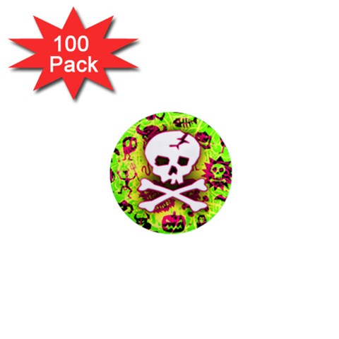 Deathrock Skull & Crossbones 1  Mini Magnet (100 pack)  from ArtsNow.com Front