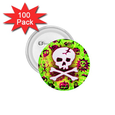 Deathrock Skull & Crossbones 1.75  Button (100 pack)  from ArtsNow.com Front