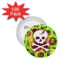 Deathrock Skull & Crossbones 1.75  Button (100 pack) 