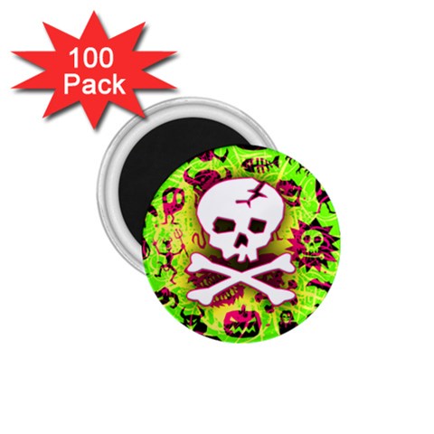 Deathrock Skull & Crossbones 1.75  Magnet (100 pack)  from ArtsNow.com Front