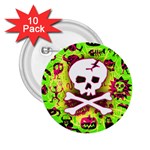 Deathrock Skull & Crossbones 2.25  Button (10 pack)