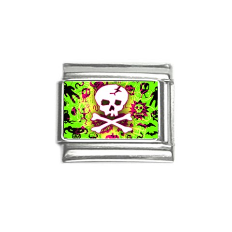 Deathrock Skull & Crossbones Italian Charm (9mm) from ArtsNow.com Front