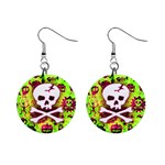 Deathrock Skull & Crossbones 1  Button Earrings