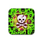 Deathrock Skull & Crossbones Rubber Coaster (Square)