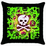 Deathrock Skull & Crossbones Throw Pillow Case (Black)