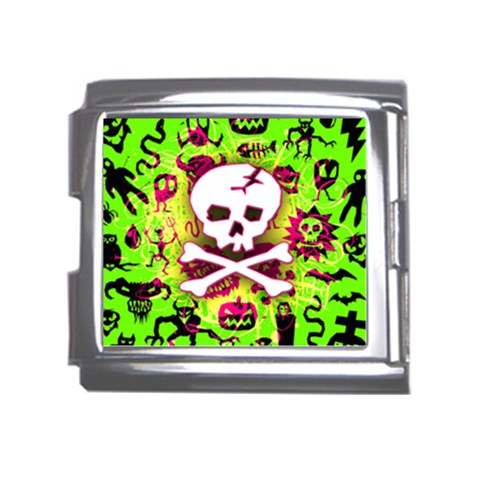 Deathrock Skull & Crossbones Mega Link Italian Charm (18mm) from ArtsNow.com Front