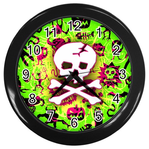 Deathrock Skull & Crossbones Wall Clock (Black) from ArtsNow.com Front