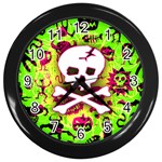 Deathrock Skull & Crossbones Wall Clock (Black)