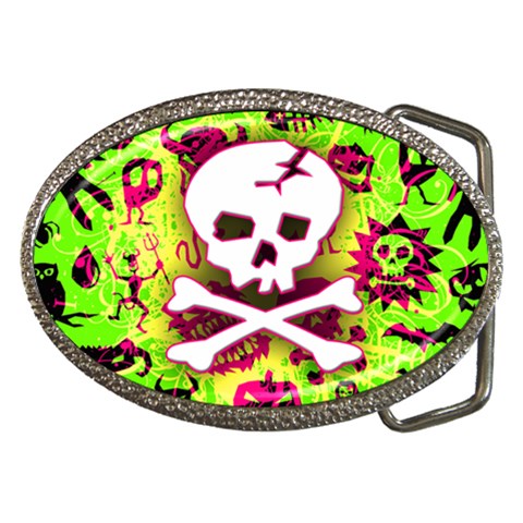 Deathrock Skull & Crossbones Belt Buckle from ArtsNow.com Front