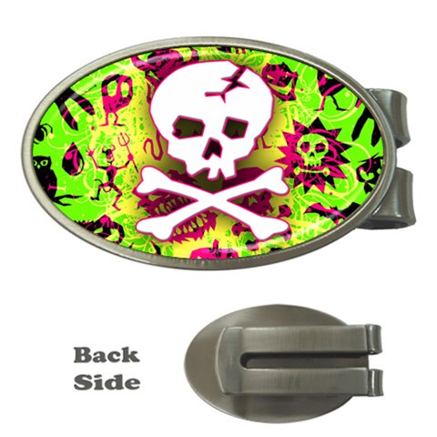 Deathrock Skull & Crossbones Money Clip (Oval) from ArtsNow.com Front