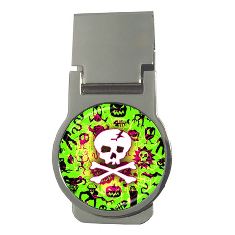 Deathrock Skull & Crossbones Money Clip (Round) from ArtsNow.com Front