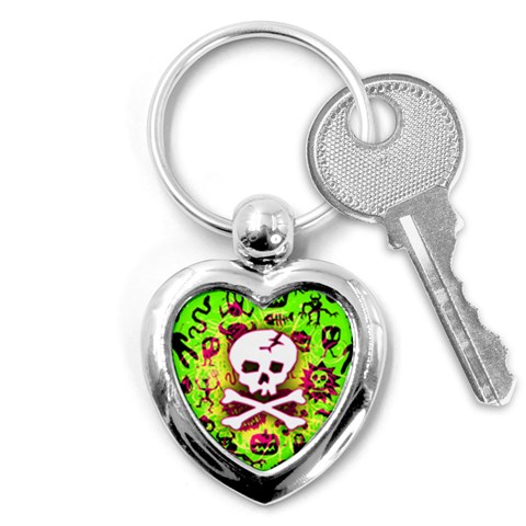 Deathrock Skull & Crossbones Key Chain (Heart) from ArtsNow.com Front