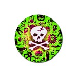 Deathrock Skull & Crossbones Rubber Coaster (Round)