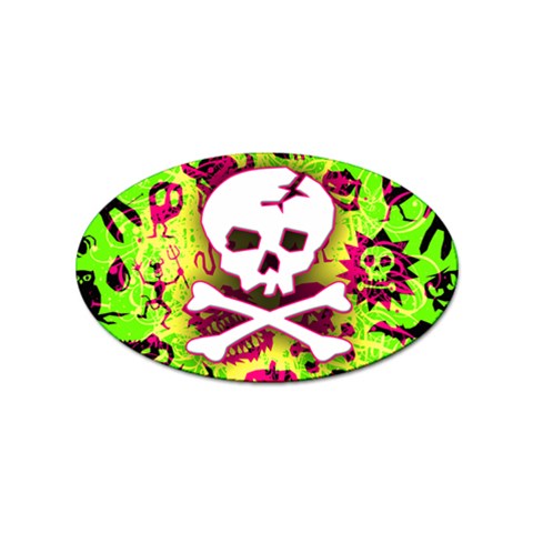 Deathrock Skull & Crossbones Sticker (Oval) from ArtsNow.com Front