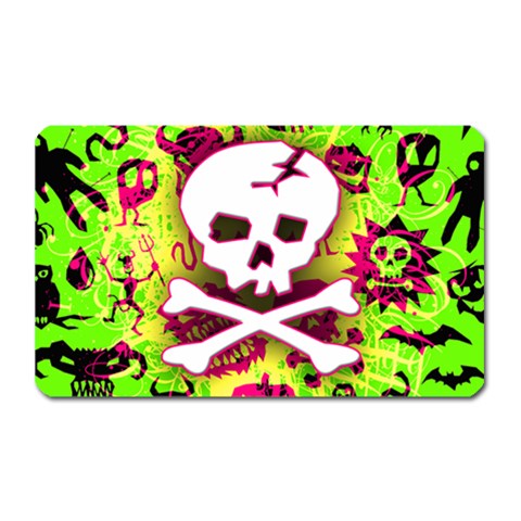 Deathrock Skull & Crossbones Magnet (Rectangular) from ArtsNow.com Front