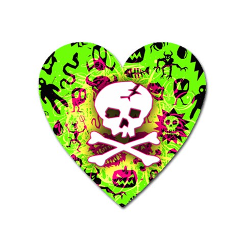 Deathrock Skull & Crossbones Magnet (Heart) from ArtsNow.com Front