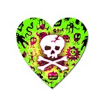 Deathrock Skull & Crossbones Magnet (Heart)