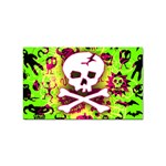 Deathrock Skull & Crossbones Sticker Rectangular (10 pack)