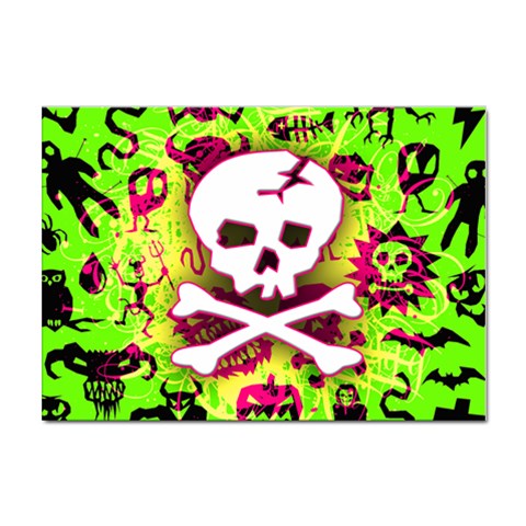 Deathrock Skull & Crossbones Sticker A4 (100 pack) from ArtsNow.com Front