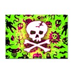 Deathrock Skull & Crossbones Sticker A4 (100 pack)