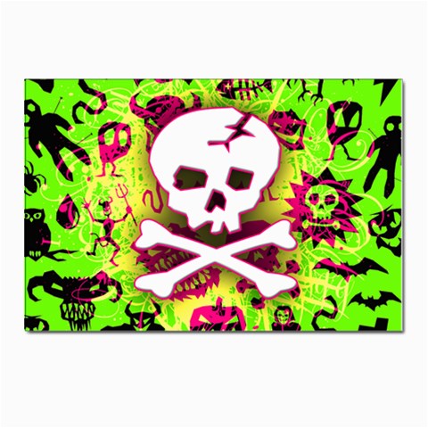 Deathrock Skull & Crossbones Postcard 4 x 6  (Pkg of 10) from ArtsNow.com Front