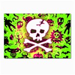 Deathrock Skull & Crossbones Postcard 4 x 6  (Pkg of 10)