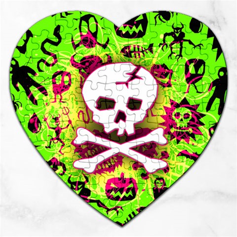 Deathrock Skull & Crossbones Jigsaw Puzzle (Heart) from ArtsNow.com Front