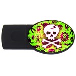 Deathrock Skull & Crossbones USB Flash Drive Oval (4 GB)