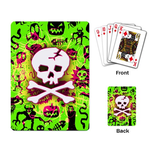 Deathrock Skull & Crossbones Playing Cards Single Design from ArtsNow.com Back