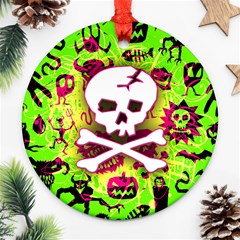 Deathrock Skull & Crossbones Round Ornament (Two Sides) from ArtsNow.com Front