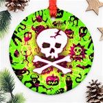 Deathrock Skull & Crossbones Round Ornament (Two Sides)