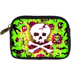 Deathrock Skull & Crossbones Digital Camera Leather Case from ArtsNow.com Front