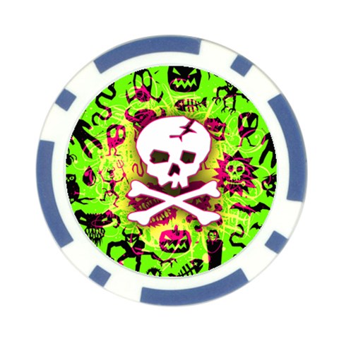 Deathrock Skull & Crossbones Poker Chip Card Guard (10 pack) from ArtsNow.com Front