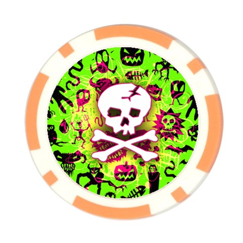 Deathrock Skull & Crossbones Poker Chip Card Guard (10 pack) from ArtsNow.com Front