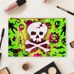 Deathrock Skull & Crossbones Cosmetic Bag (Large) from ArtsNow.com Front