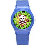 Deathrock Skull & Crossbones Round Plastic Sport Watch Small