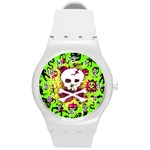 Deathrock Skull & Crossbones Round Plastic Sport Watch Medium