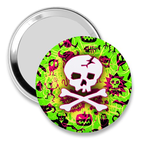 Deathrock Skull & Crossbones 3  Handbag Mirror from ArtsNow.com Front