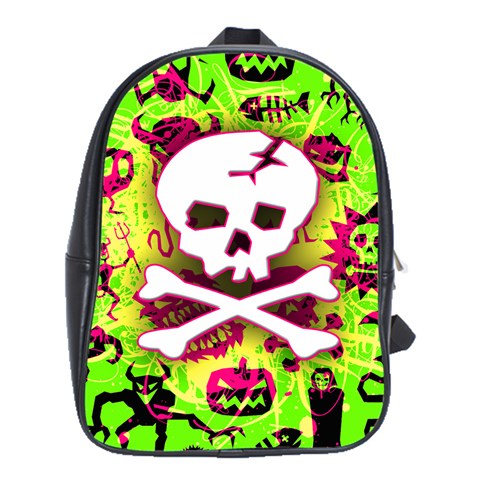 Deathrock Skull & Crossbones School Bag (XL) from ArtsNow.com Front