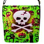 Deathrock Skull & Crossbones Flap closure messenger bag (Small)