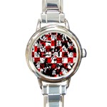 Emo Checker Graffiti Round Italian Charm Watch