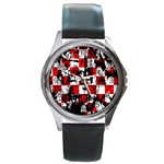 Emo Checker Graffiti Round Metal Watch