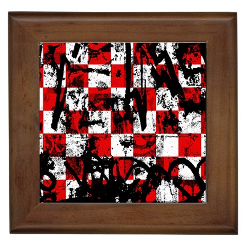 Emo Checker Graffiti Framed Tile from ArtsNow.com Front